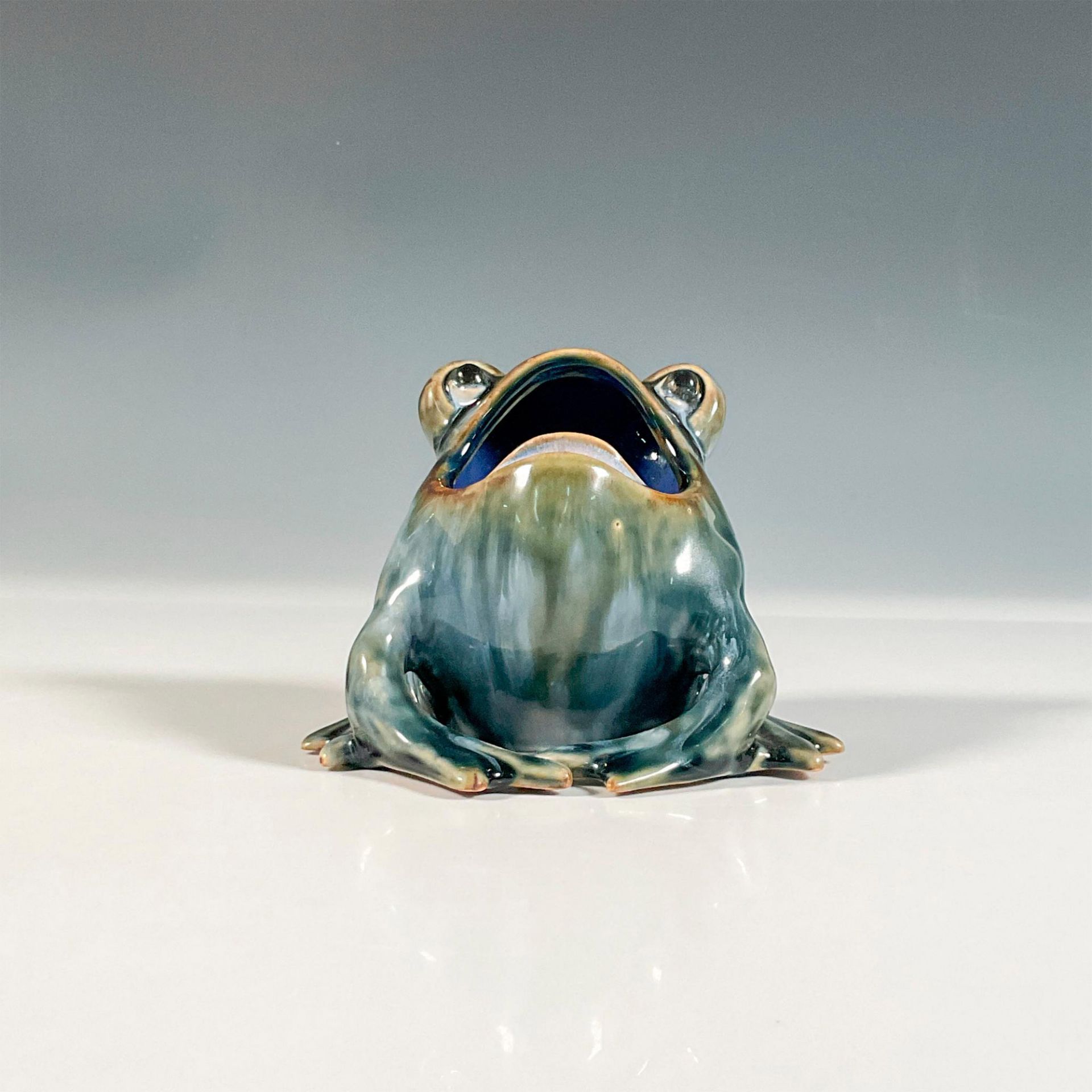 Doulton Lambeth Stoneware Spoon Warmer, Very Rare Frog with Open Mouth - Bild 2 aus 4
