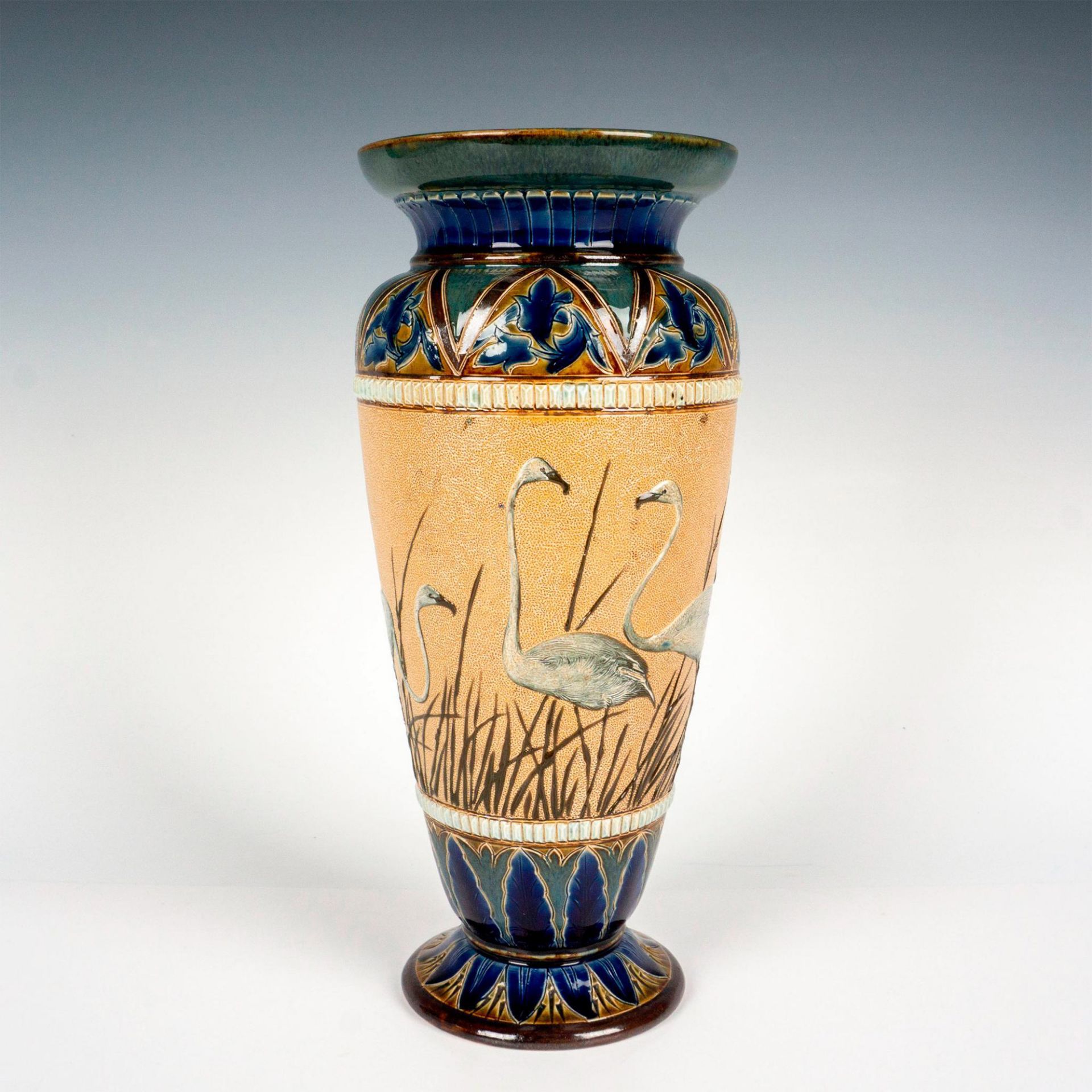 Doulton Lambeth Florence Barlow Stoneware Birds Vase
