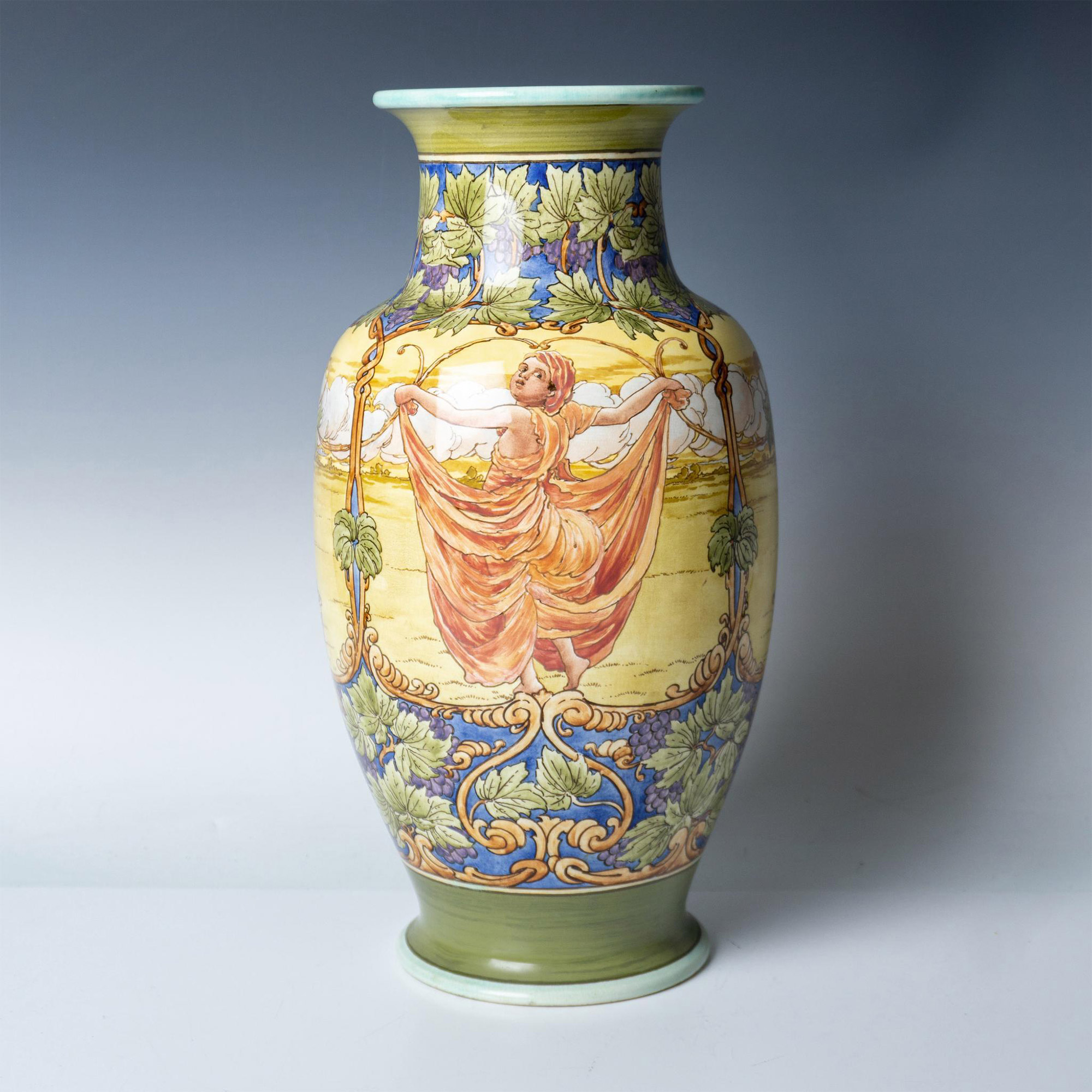 John McLennan (British, 1877-1910), Rare Doulton Lambeth Art Nouveau Faience Vase