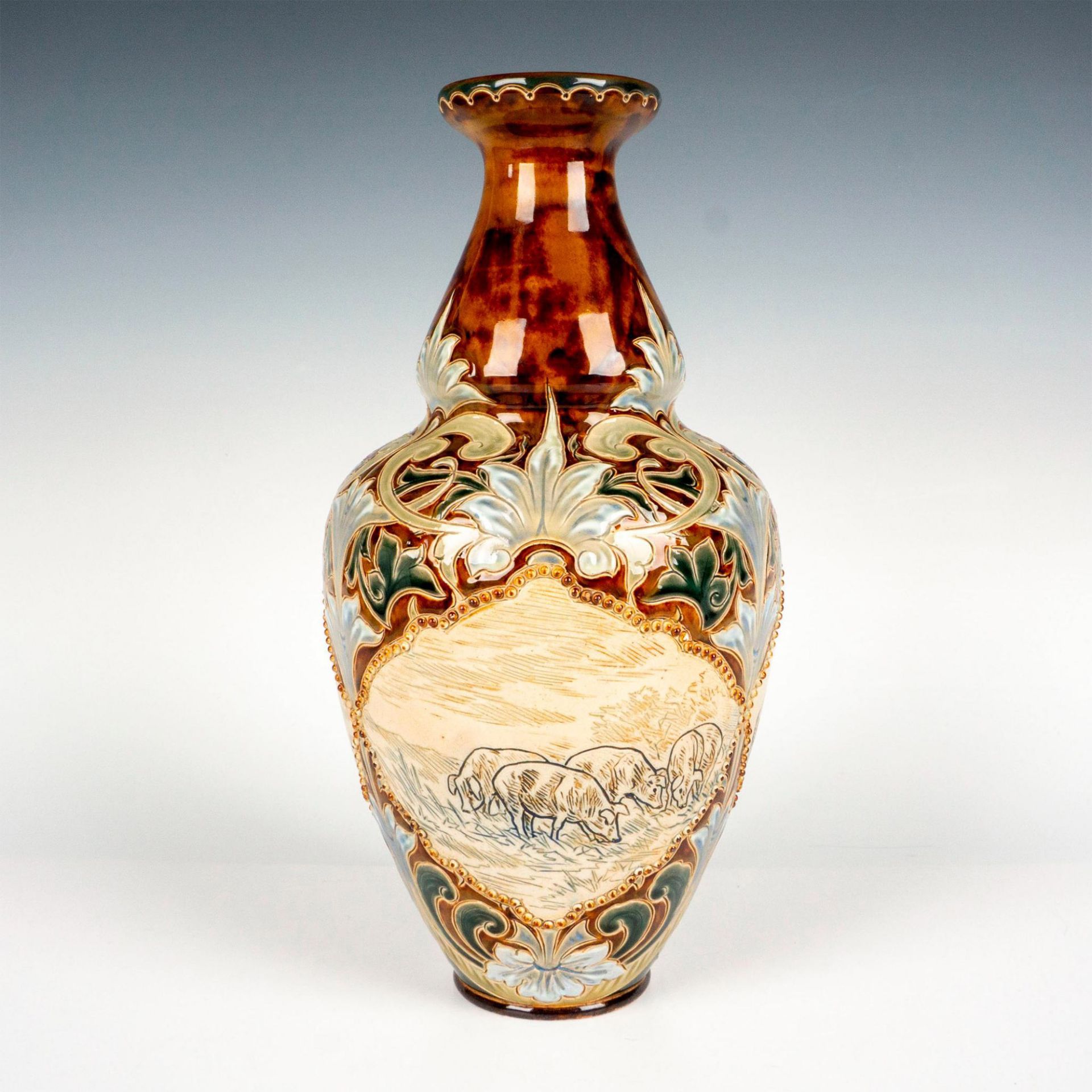 Doulton Lambeth Hannah Barlow Stoneware Vase - Bild 3 aus 6