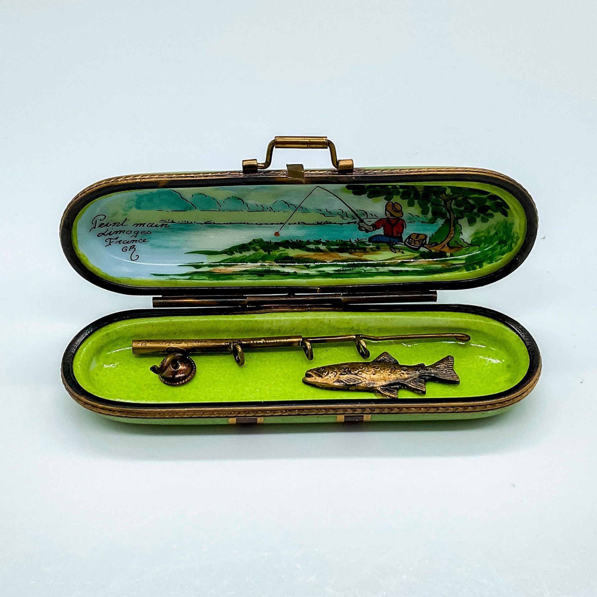 Limoges GR Porcelain Eximious Fishing Box