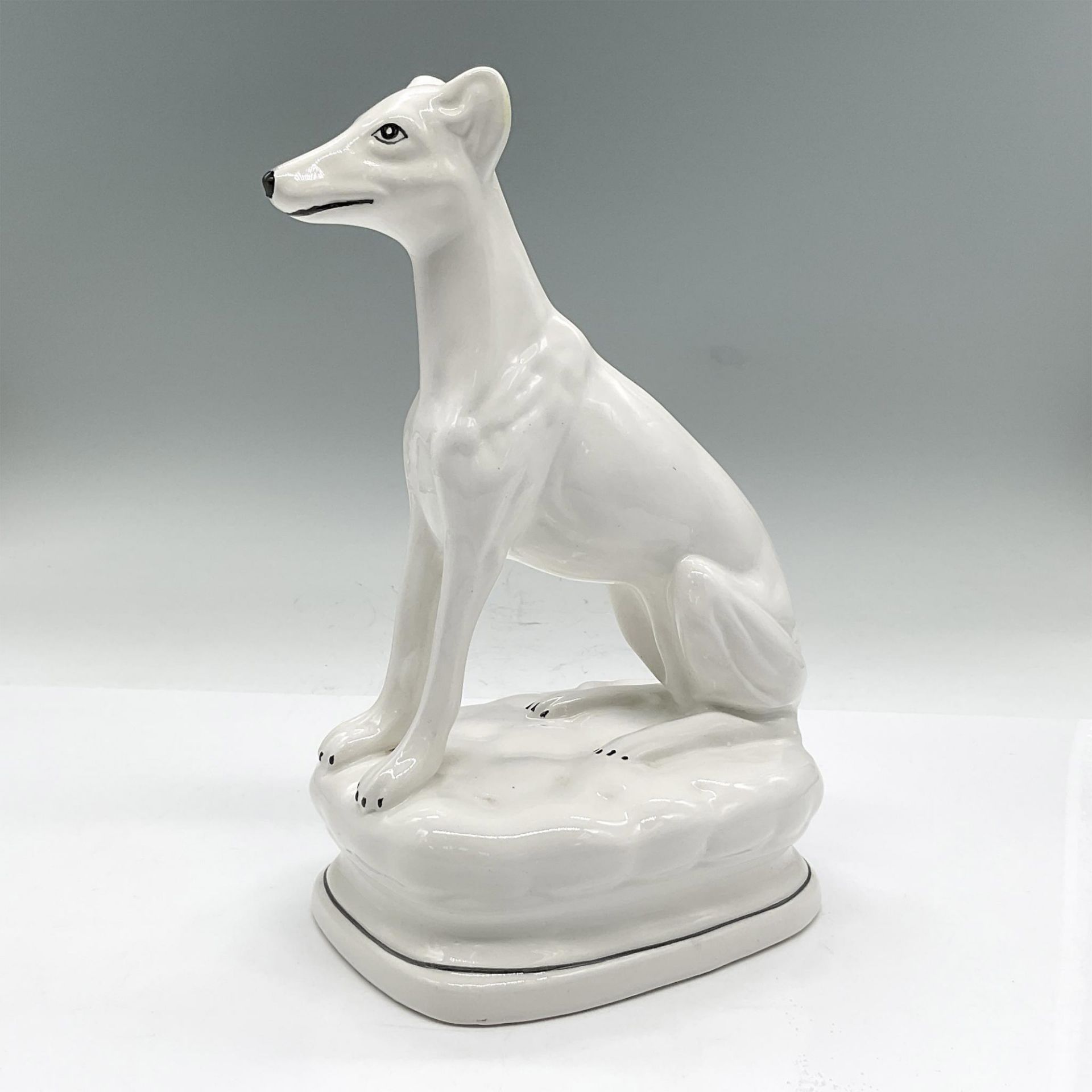 Vintage Porcelain Figure, White Whippet