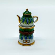 Limoges PV Porcelain Floral Teapot Box