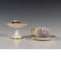 3pc MZ Porcelain Tea Cup, Saucer And Compote