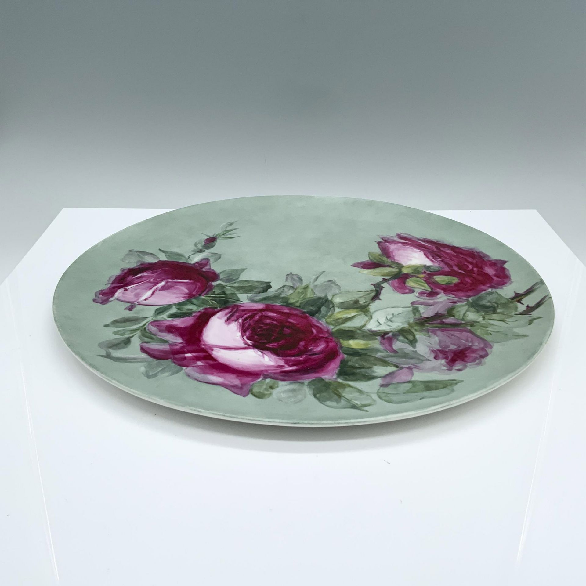 Jean Pouyat Limoges Rose Charger - Image 2 of 3
