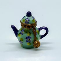 Limoges BC Porcelain Purple Floral Teapot Box