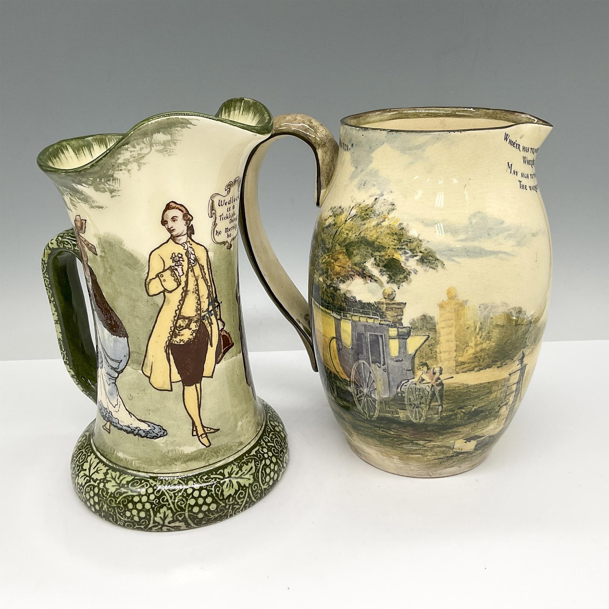 2pc Royal Doulton Series Pitchers Wedlock & Queen's Head Inn - Image 2 of 3