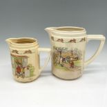 2pc Royal Doulton Bunnykins Pitchers by Barbara Vernon