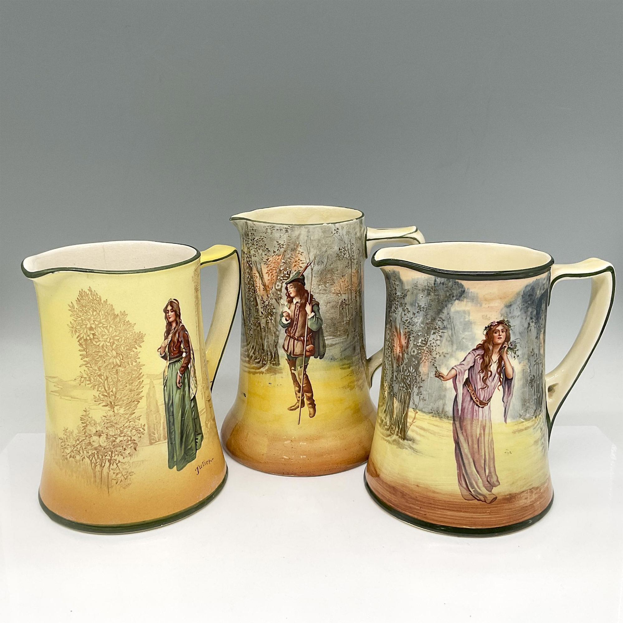 3pc Royal Doulton Series Ware, Shakespearean Pitchers