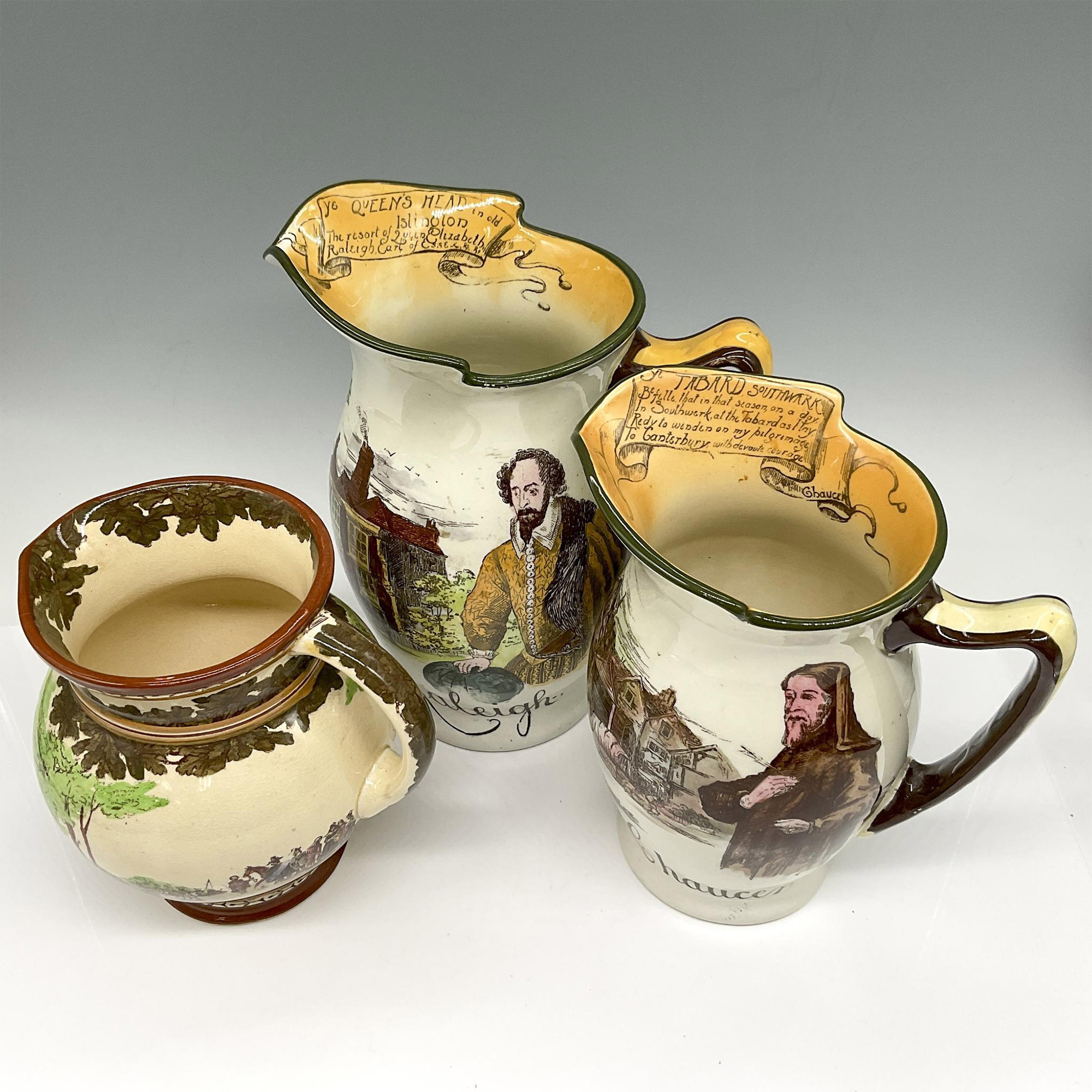 3pc Royal Doulton Porcelain Authors and Inns Series Pitchers - Image 2 of 4