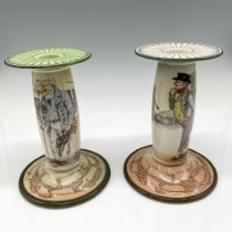 Pair of Royal Doulton Dickens Ware Candle Holders