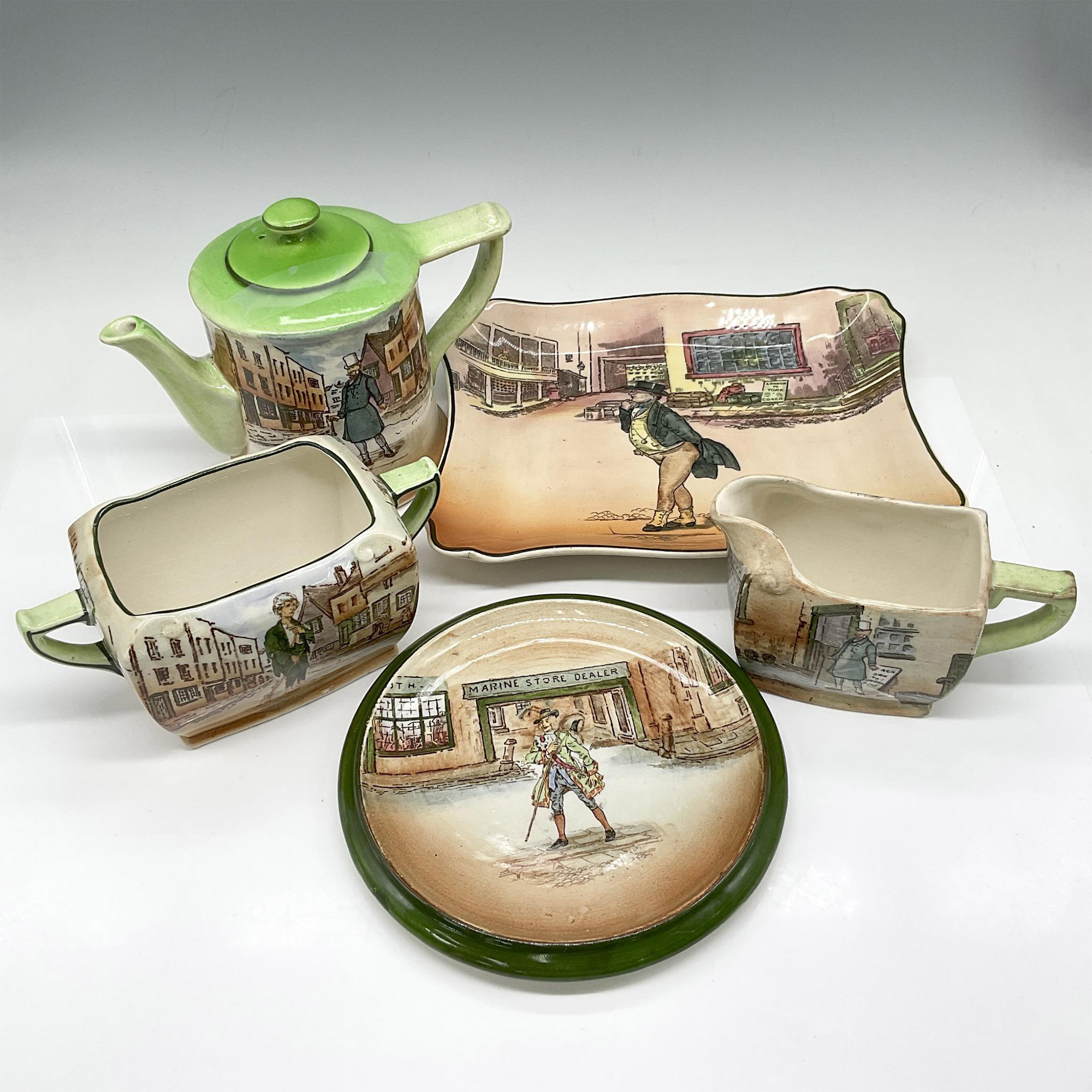 5pc Royal Doulton Dickens Ware Tea Service - Bild 2 aus 3