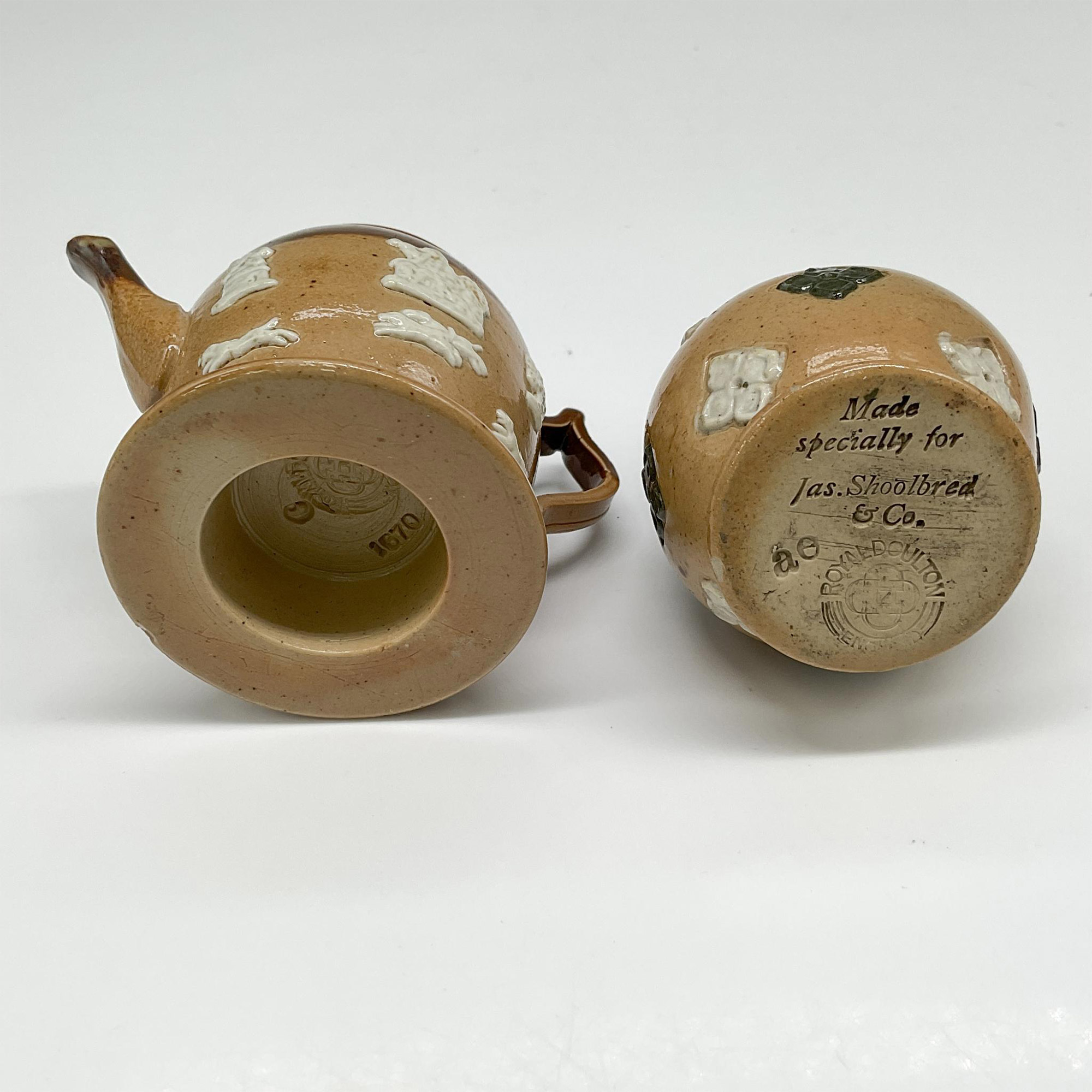 2pc Royal Doulton Stoneware Mini Teapot & Bud Vase - Image 3 of 3