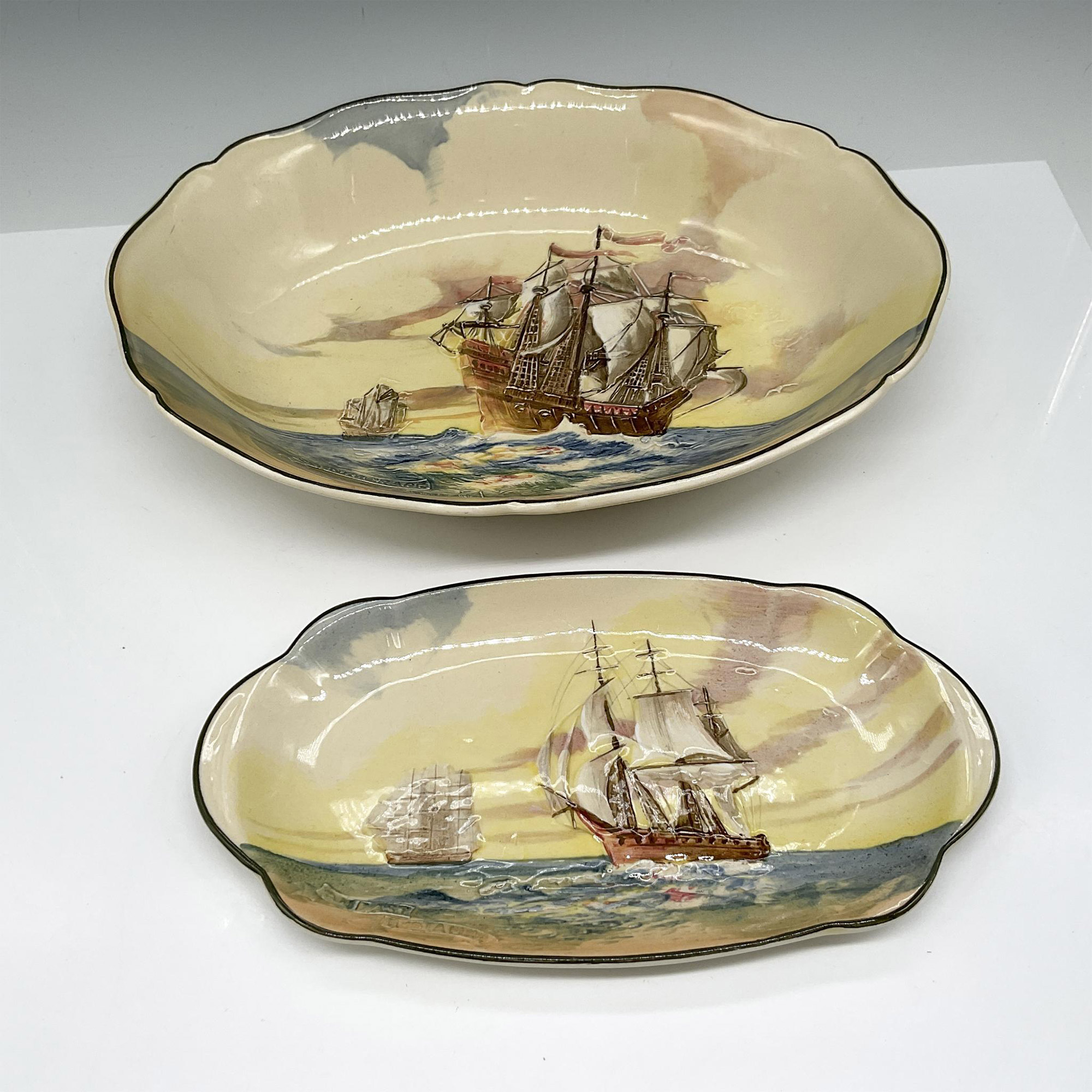 3pc Royal Doulton Series Ware, Famous Ships - Image 4 of 5