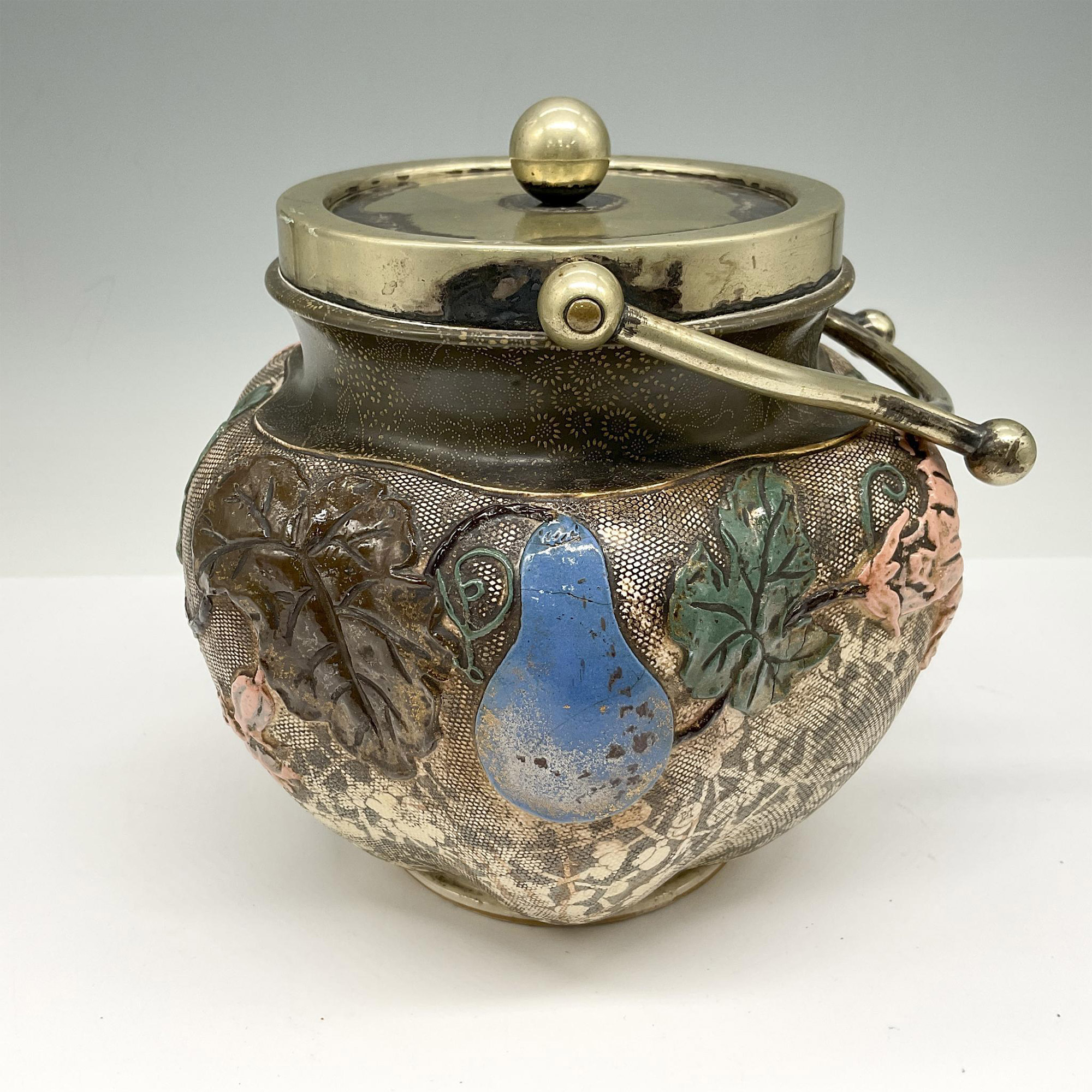 Doulton Burslem Porcelain Biscuit Jar, Florals - Image 2 of 4