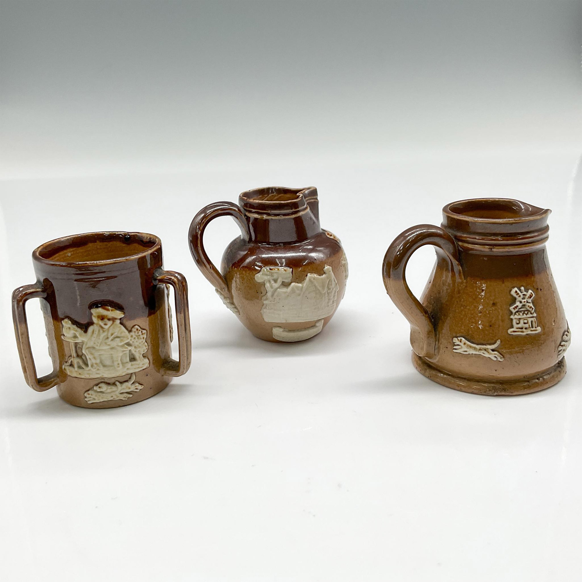 3pc Doulton Lambeth Stoneware Mini Jugs & Tyg - Image 2 of 3