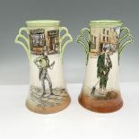 Pair of Royal Doulton Dickens Ware Vases