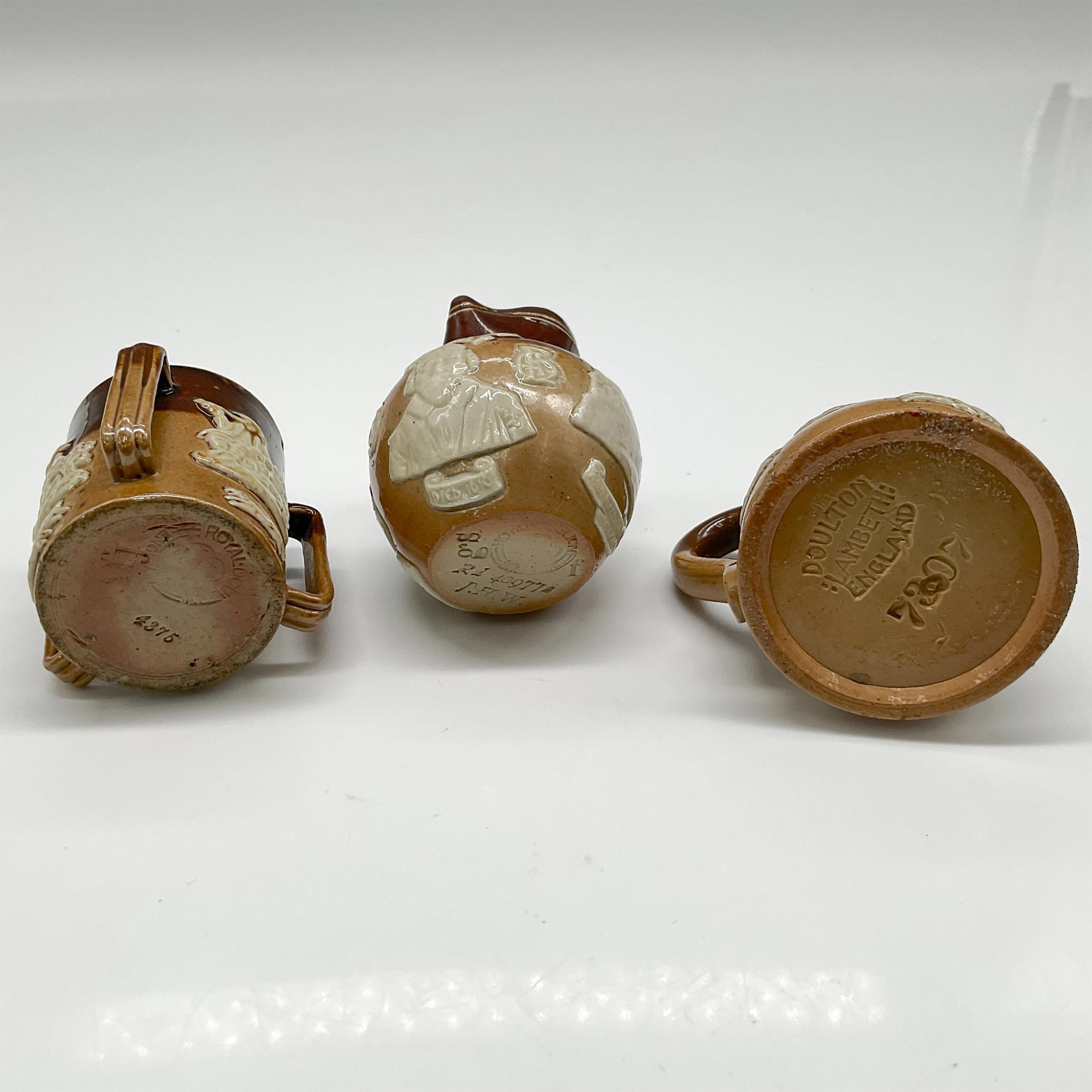 3pc Doulton Lambeth Stoneware Mini Jugs & Tyg - Image 3 of 3