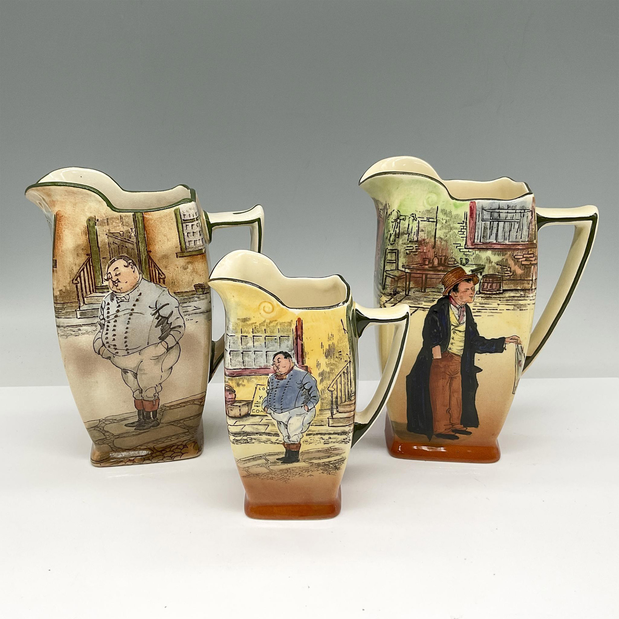 3pc Royal Doulton Dickens Ware Pitchers