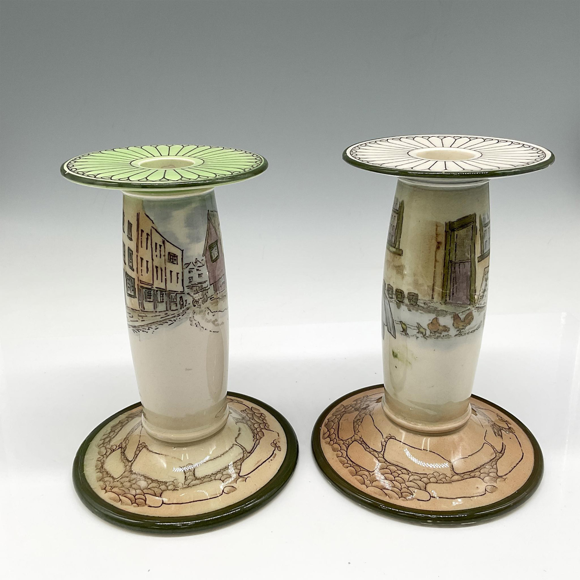 Pair of Royal Doulton Dickens Ware Candle Holders - Image 2 of 3