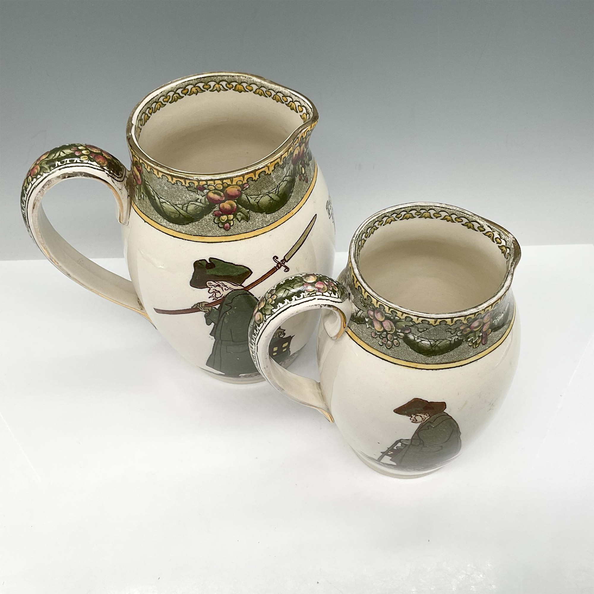 2pc Royal Doulton Series Ware, Night Watchman Pitchers - Image 3 of 4