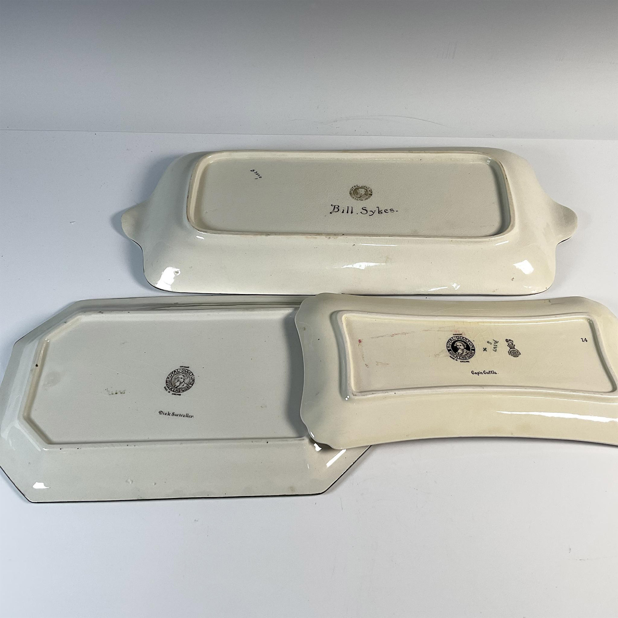 3pc Royal Doulton Dickens Ware Platters - Bild 3 aus 3