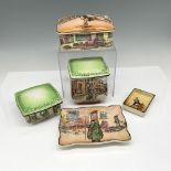 5pc Royal Doulton Dickens Ware Keepsake Boxes + Trays