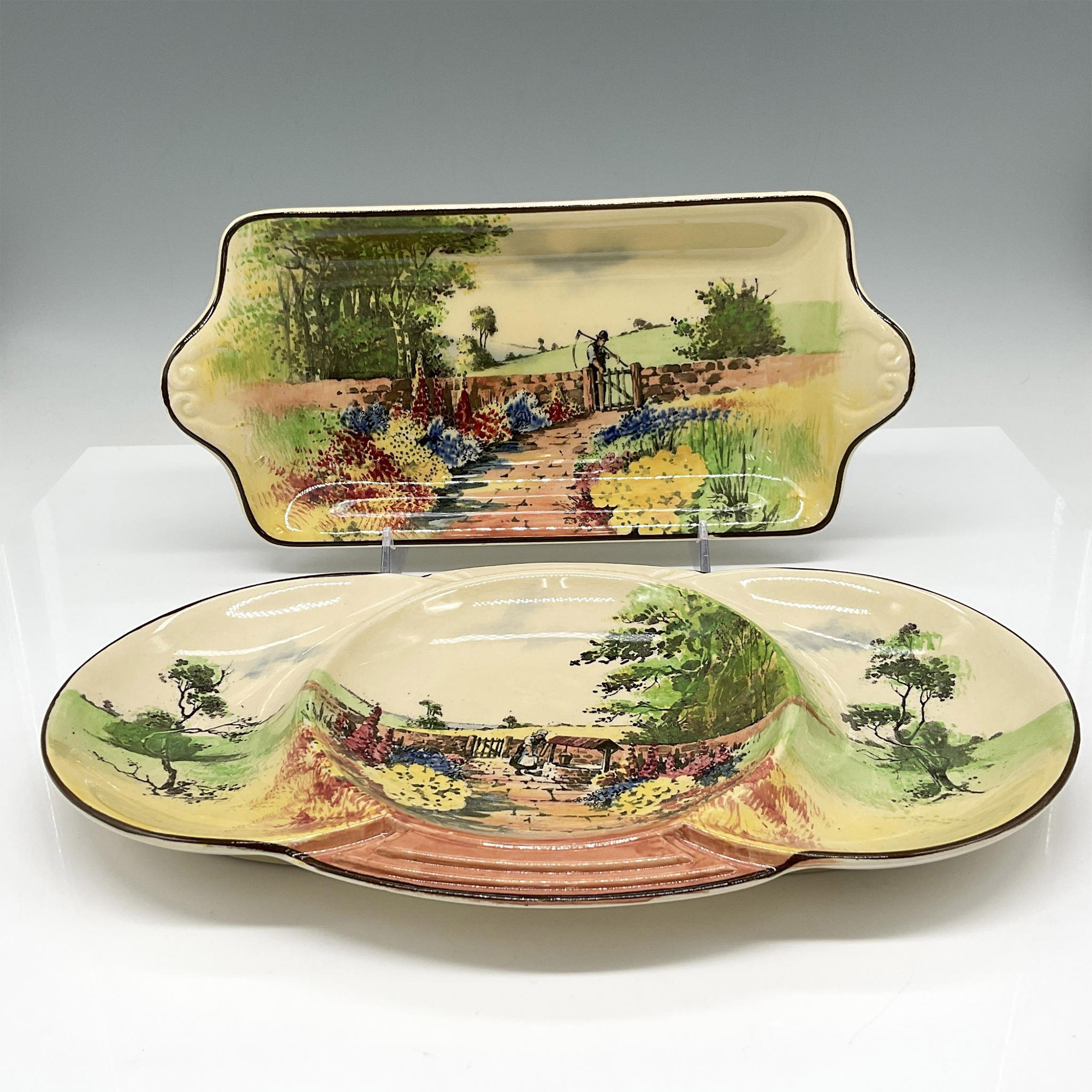 2pc Royal Doulton Series Ware Plates, The Milkmaid - Image 2 of 3