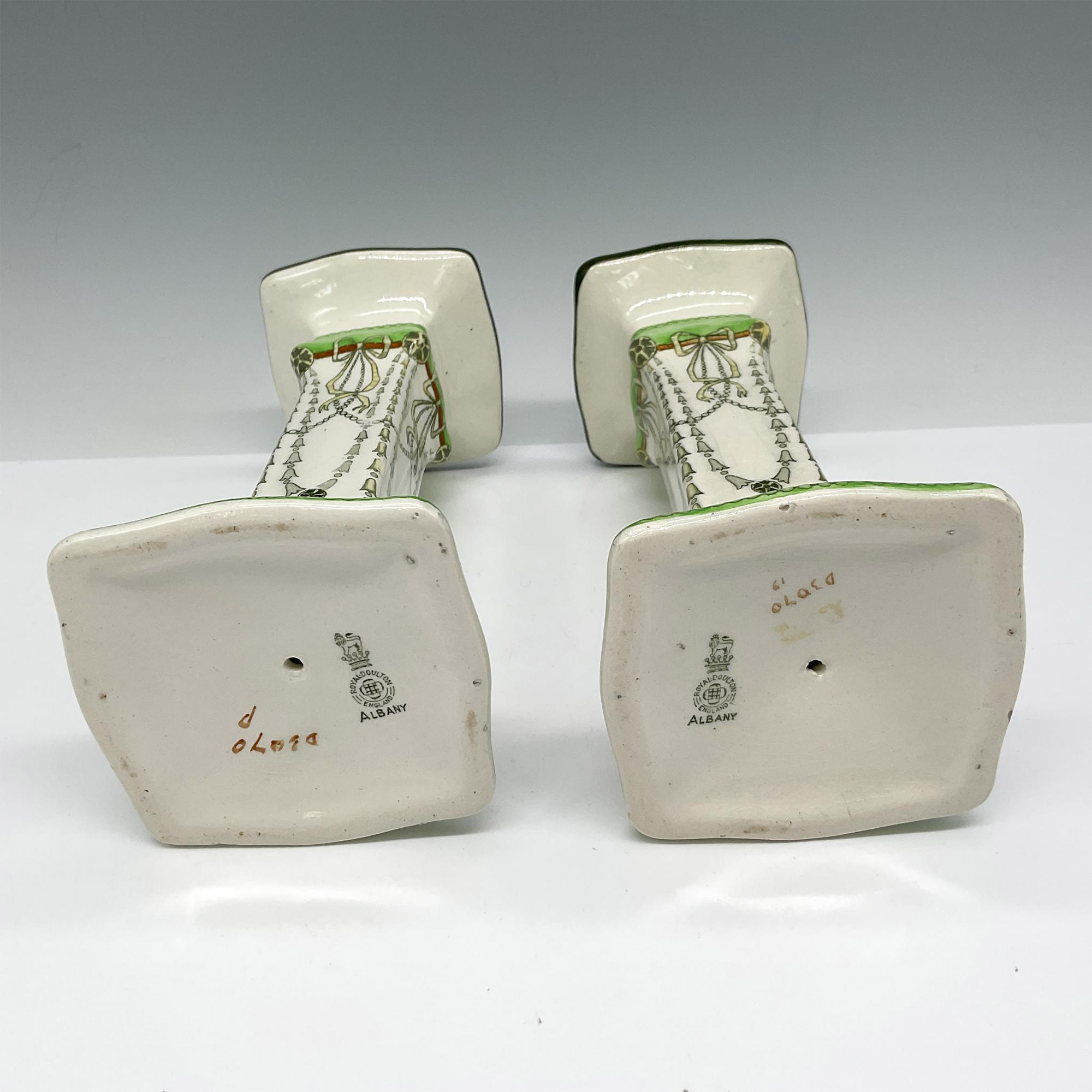 Pair of Royal Doulton Porcelain Candle Holders, Albany D3070 - Image 3 of 3