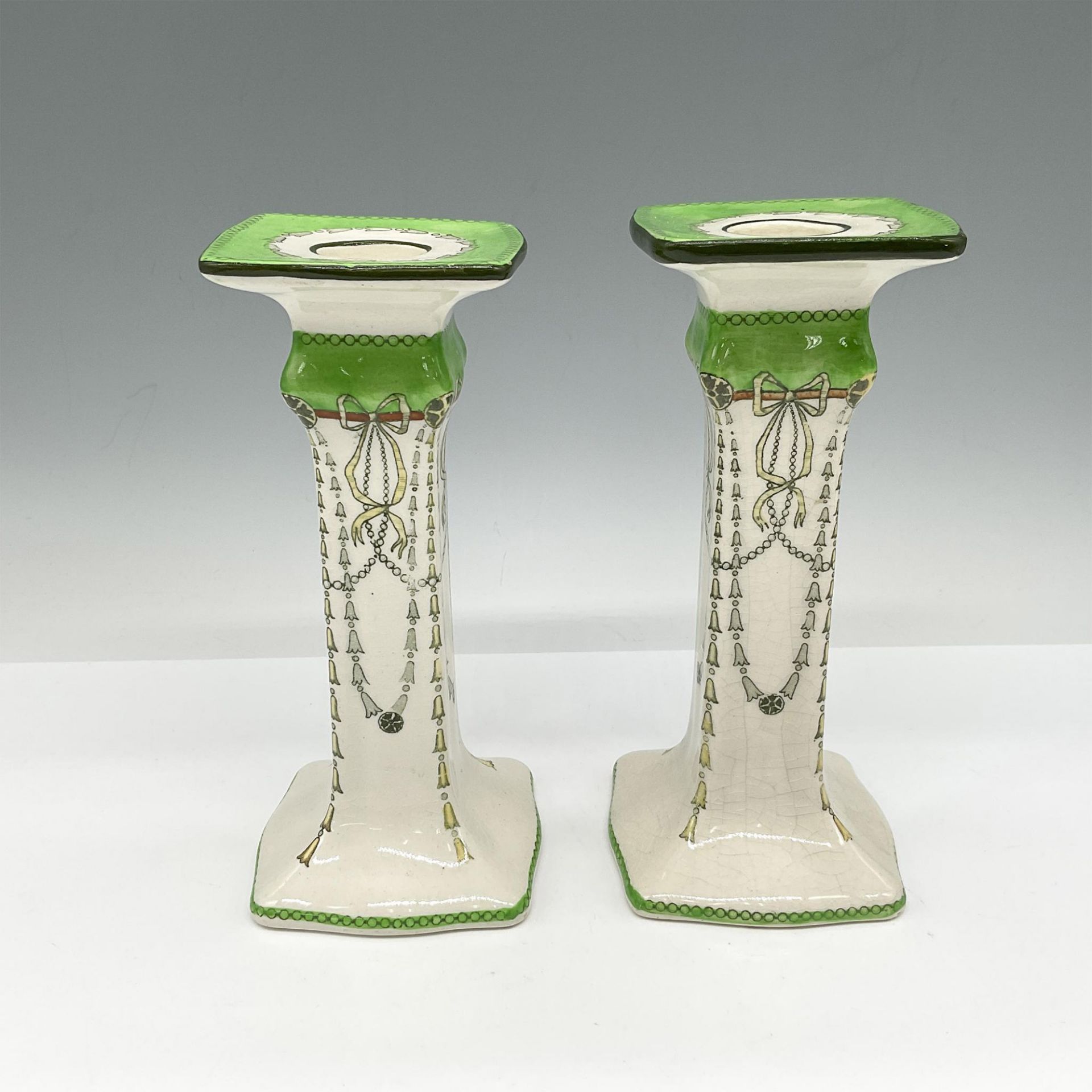 Pair of Royal Doulton Porcelain Candle Holders, Albany D3070