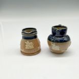 2pc Doulton Lambeth Stoneware Mini Pitcher & Jug