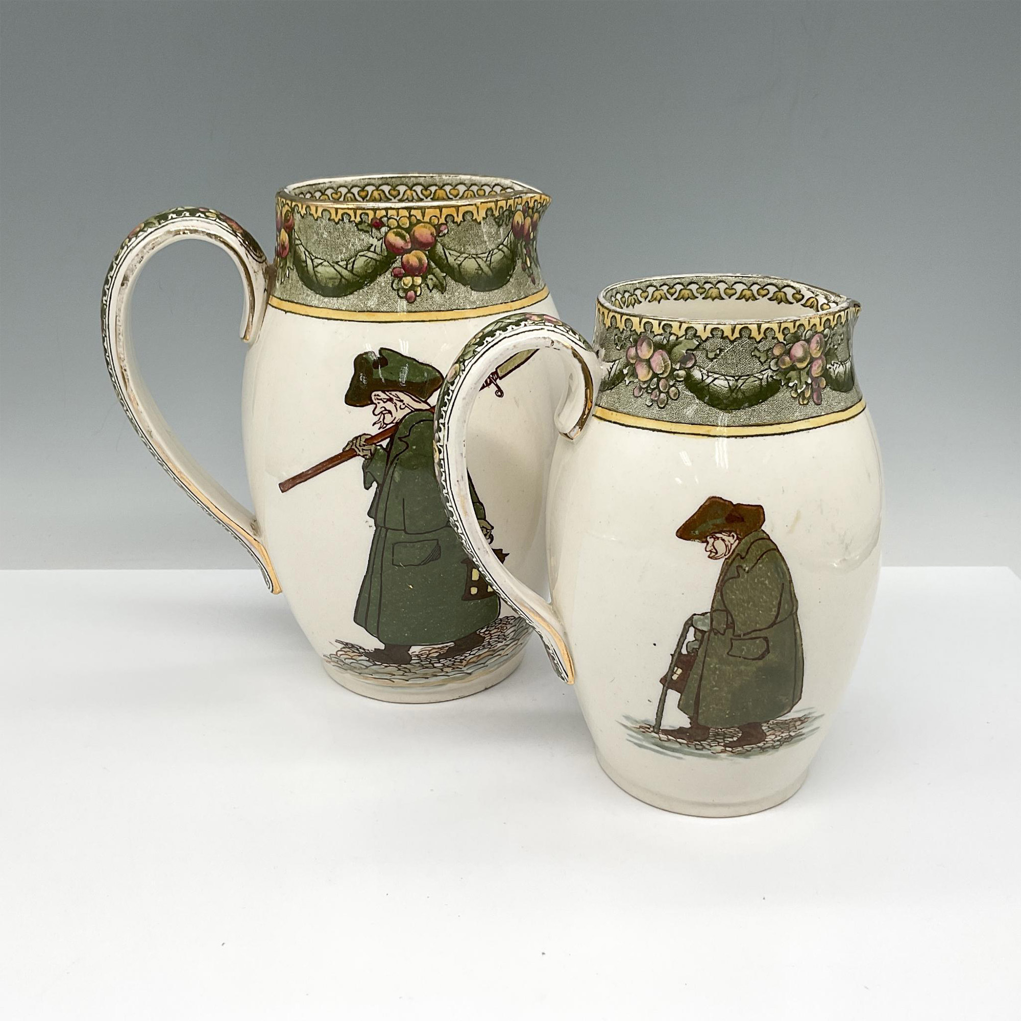 2pc Royal Doulton Series Ware, Night Watchman Pitchers - Image 2 of 4