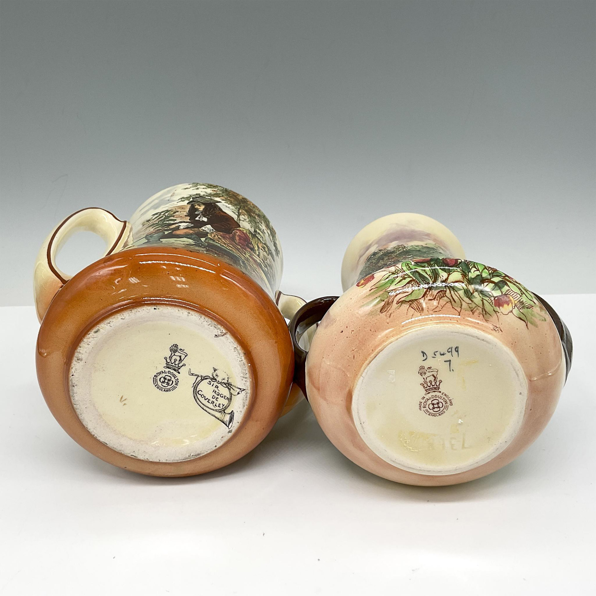 2pc Royal Doulton Series Ware Vases, Hundred Years Ago - Image 3 of 3