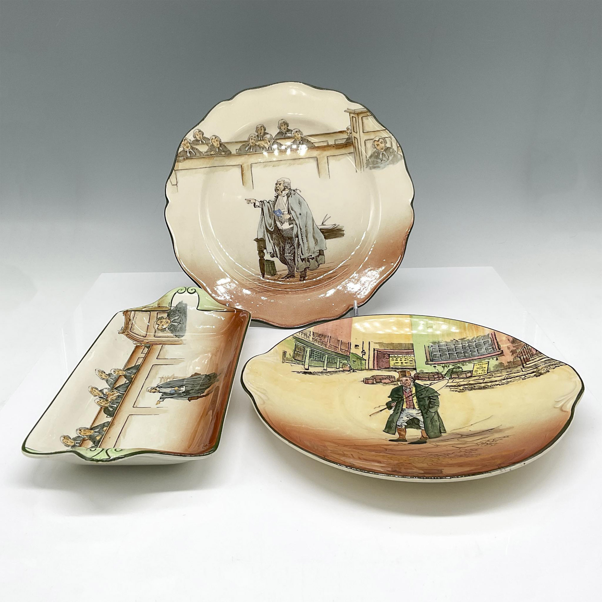 3pc Royal Doulton Dickens Ware Plates, Buzfuz & Barkis