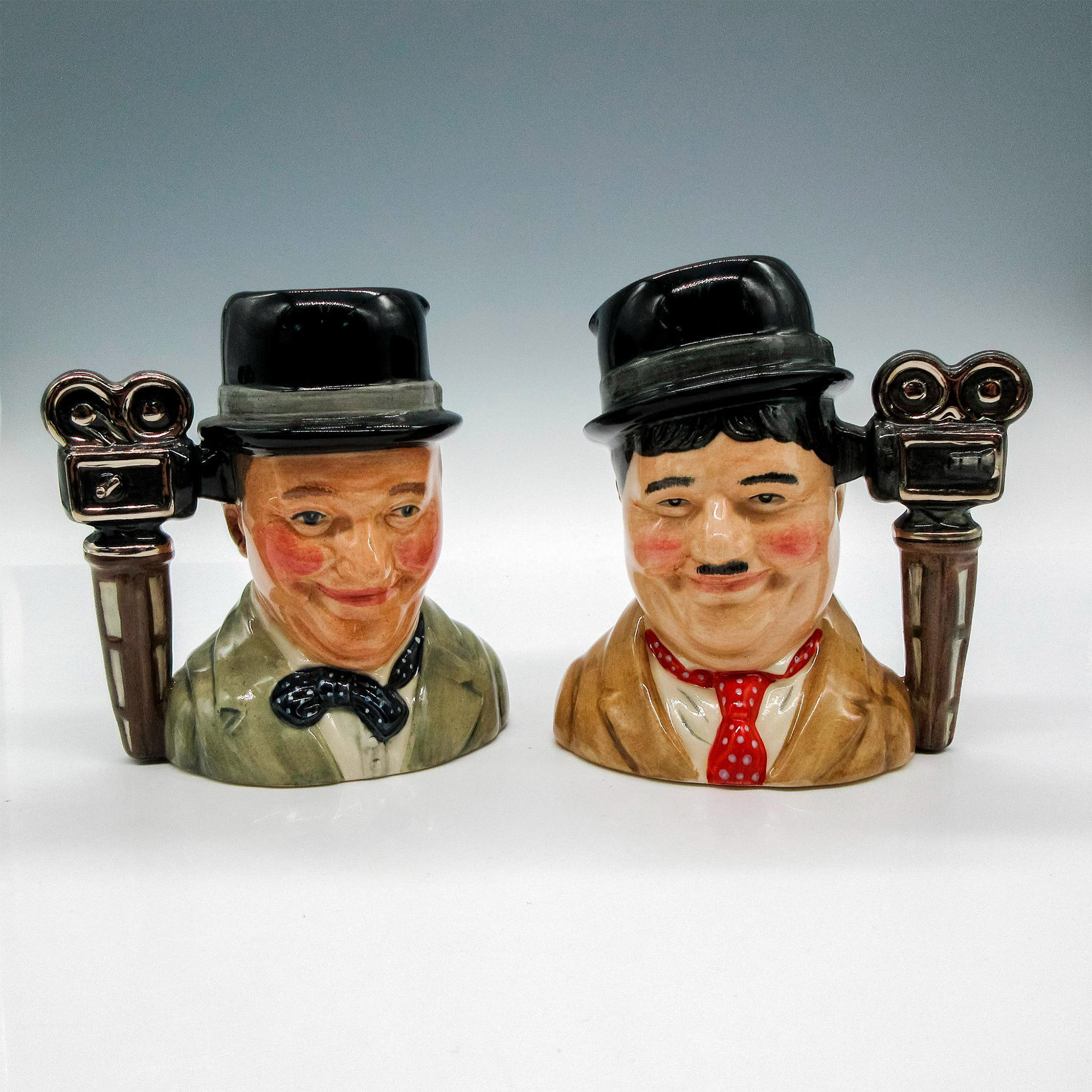 Laurel and Hardy Pair D7008 & D7009 - Small - Royal Doulton Character Jug