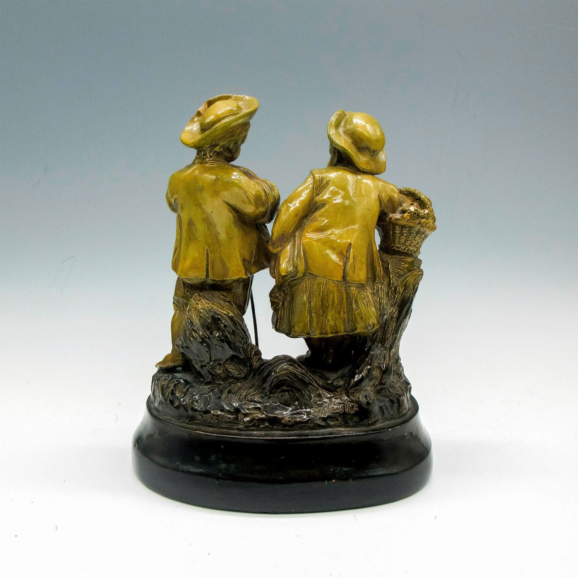 Vintage Borghese Chalkware Figurine, Boy and Girl - Image 2 of 3