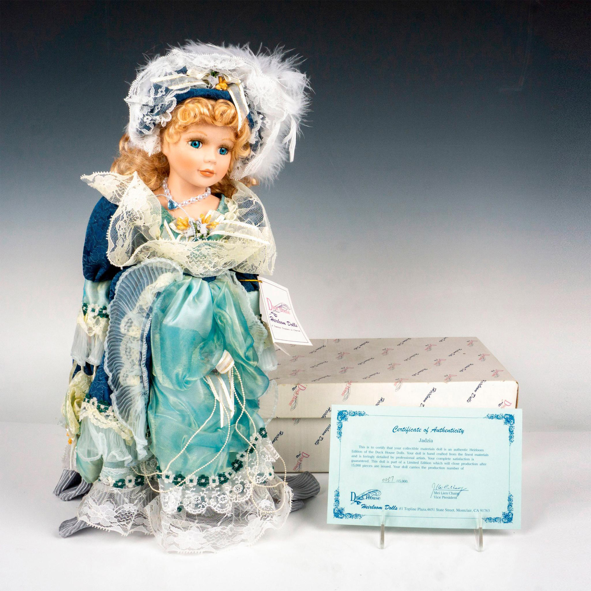 Duck House Heirloom Porcelain Doll, Jadzia D18-8909-K - Image 3 of 3