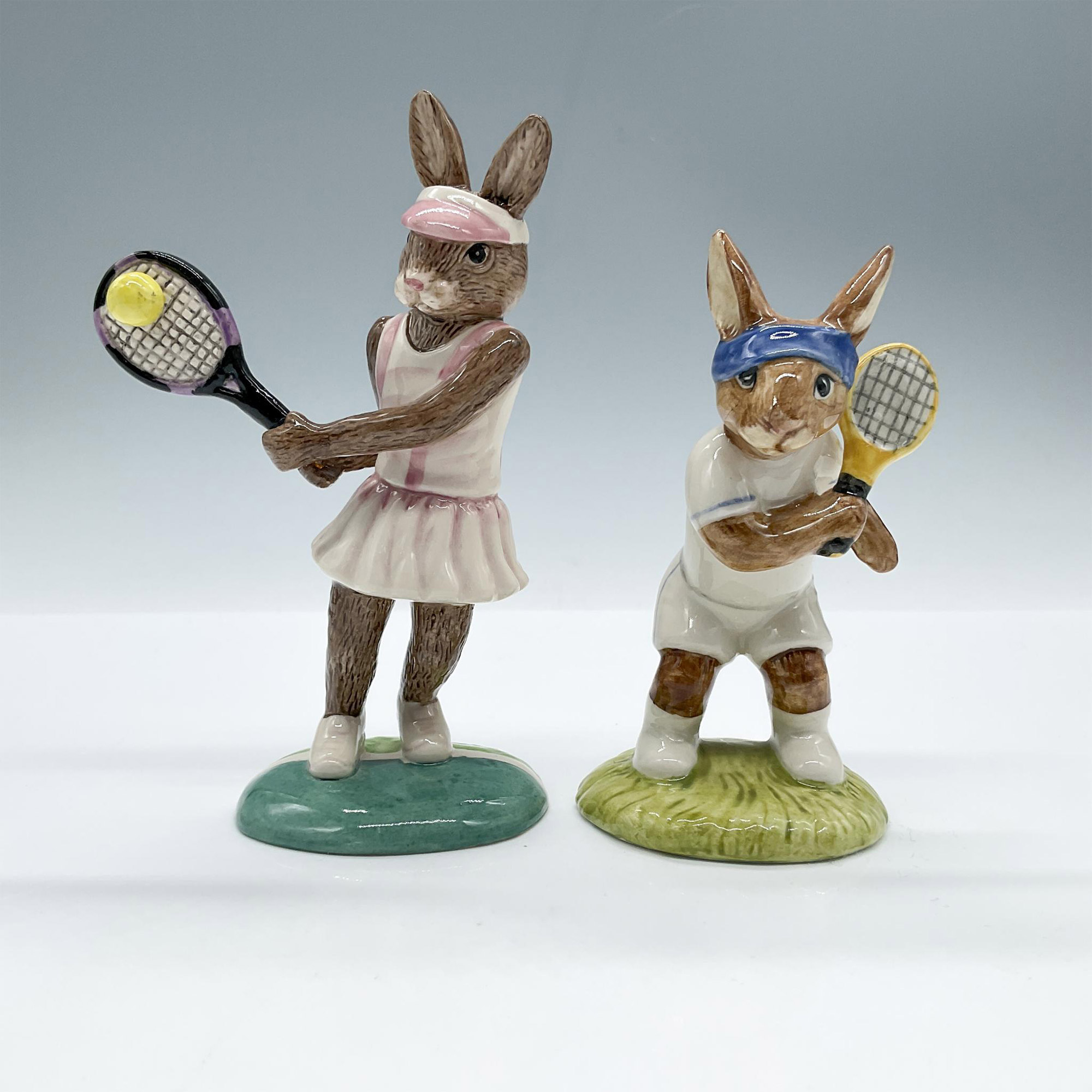 2pc Royal Doulton Bunnykins Figurines, Tennis