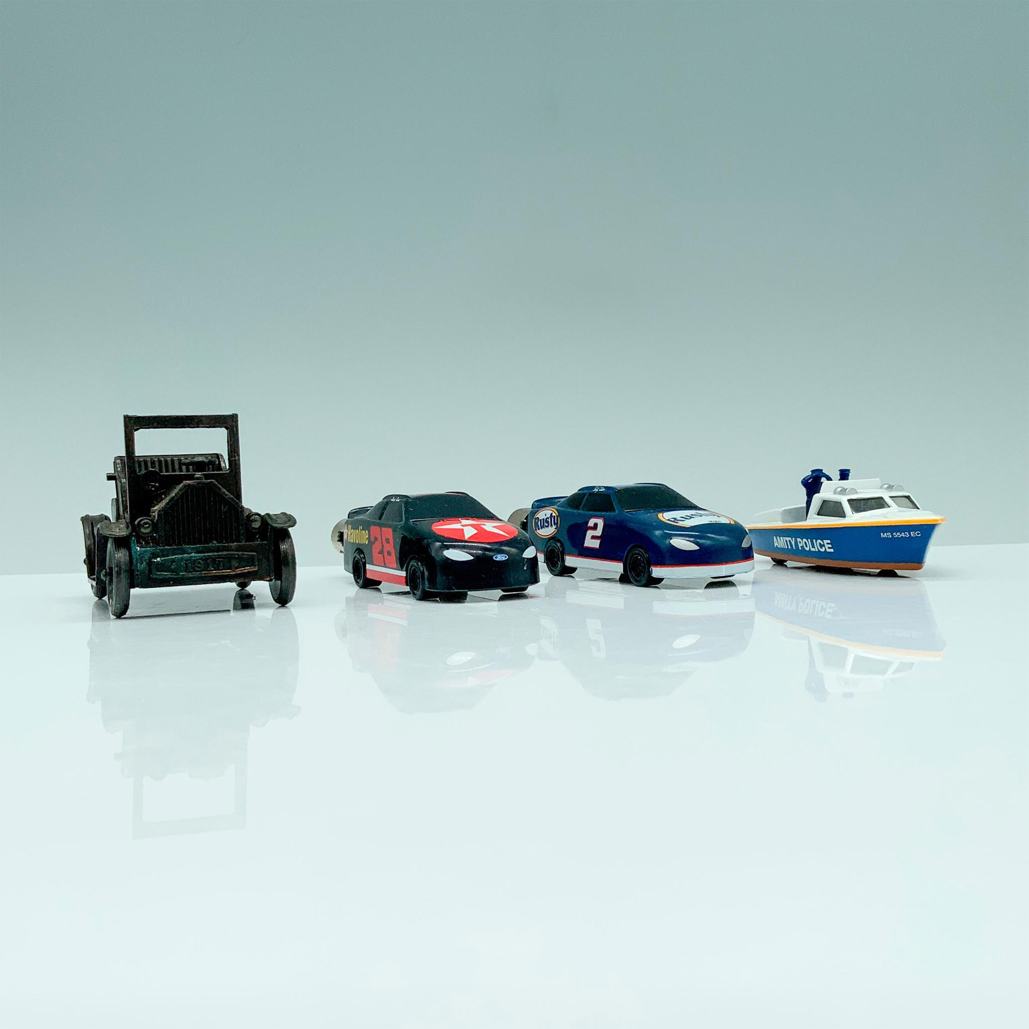 4pc Toy Car FigureTools and Boat Figure