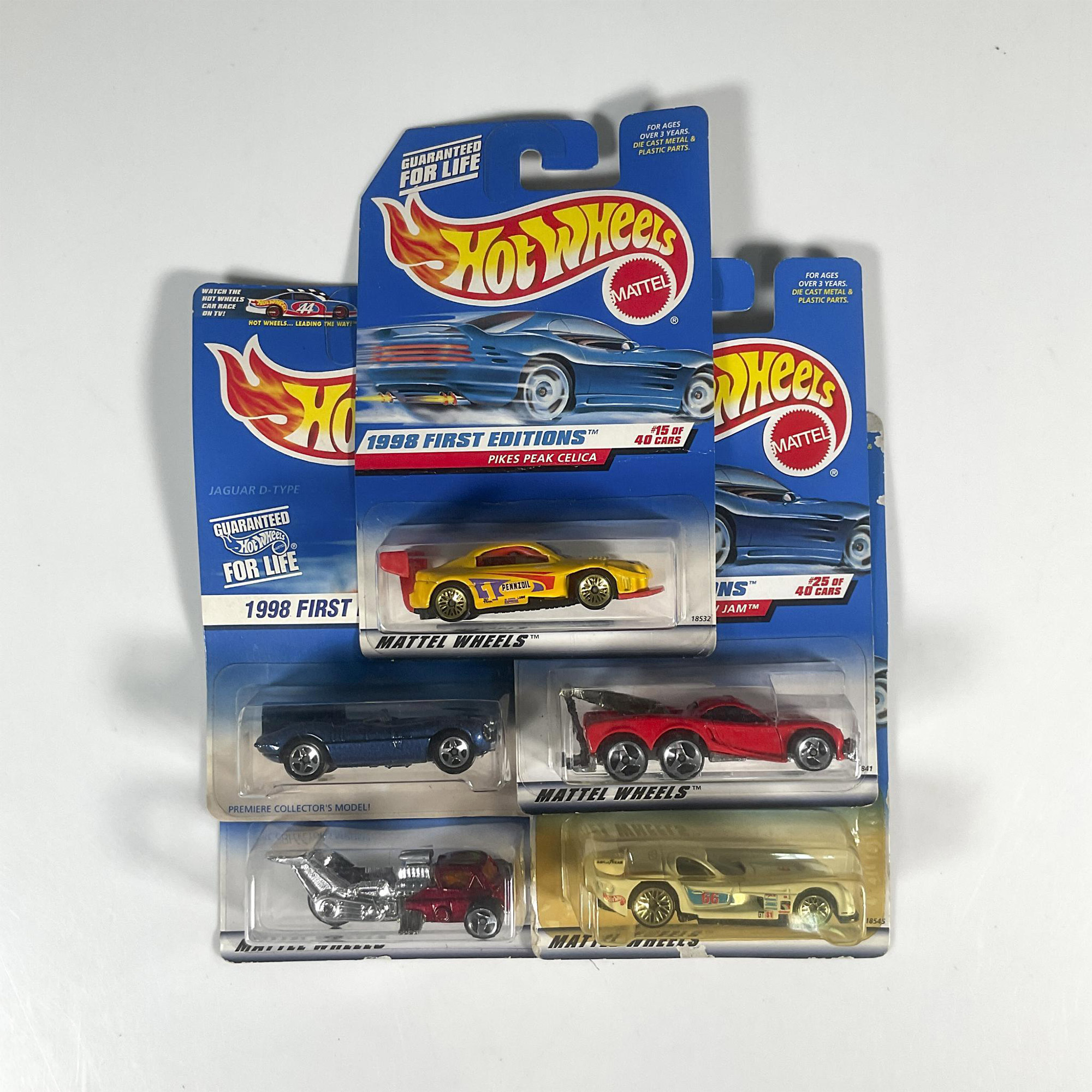 5pc 1998 First Ed. Hot Wheels Toy Cars