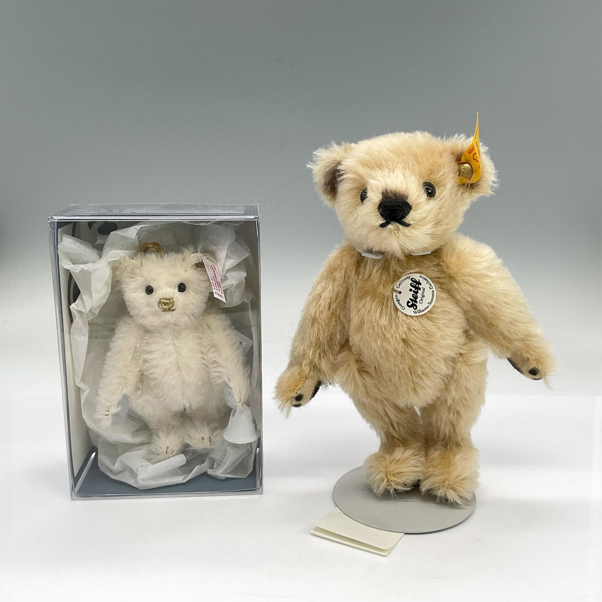 2pc Steiff Mohair Bears, Lladro Ornament + Williams Sonoma - Image 4 of 4