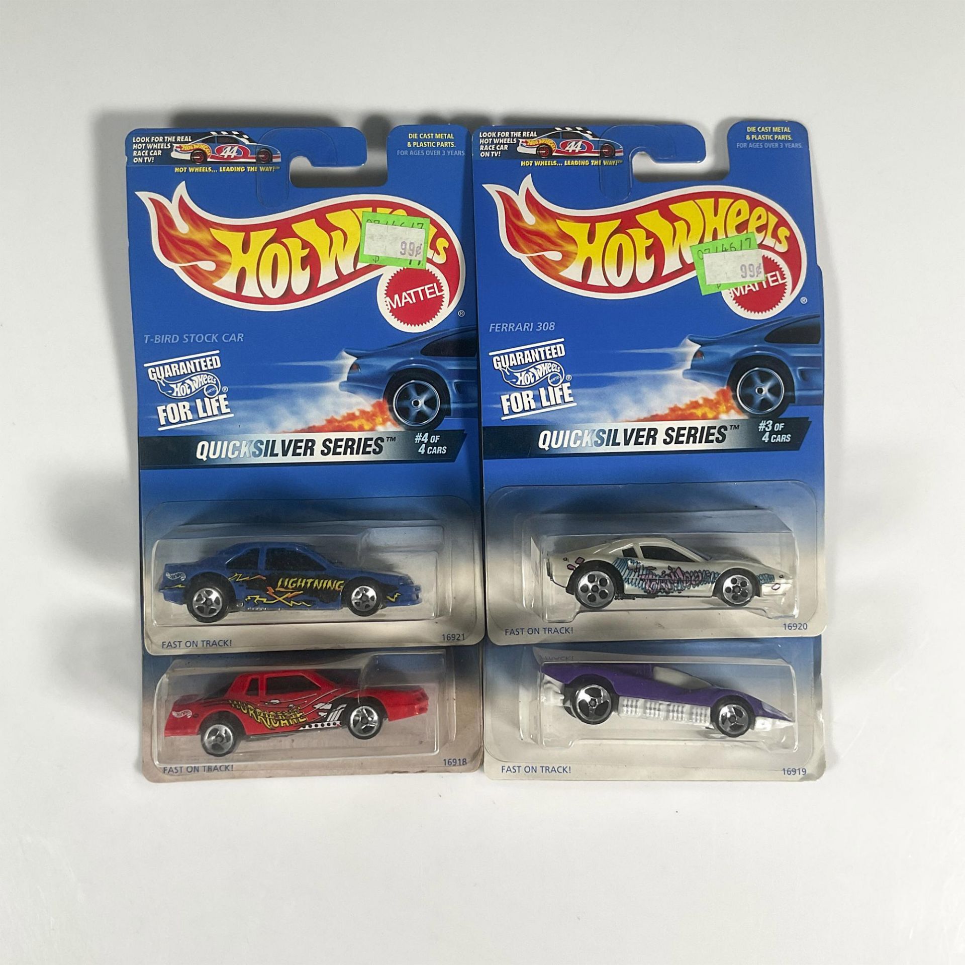 4pc Hot Wheels Toy Cars, Quicksilver Series