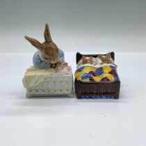 2pc Royal Doulton Bunnykins Figurines, Sleepytime DB15/158