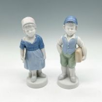 2pc Gerold Porzellan Figurines, School Boy and Girl