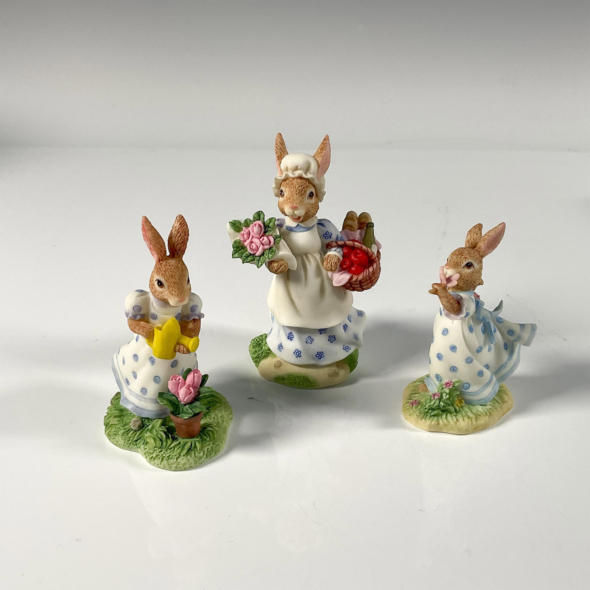 3pc Royal Doulton Resin Bunnykins Figurines