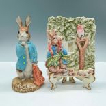 2pc Royal Albert Beatrix Potter Figurines, Peter Rabbit