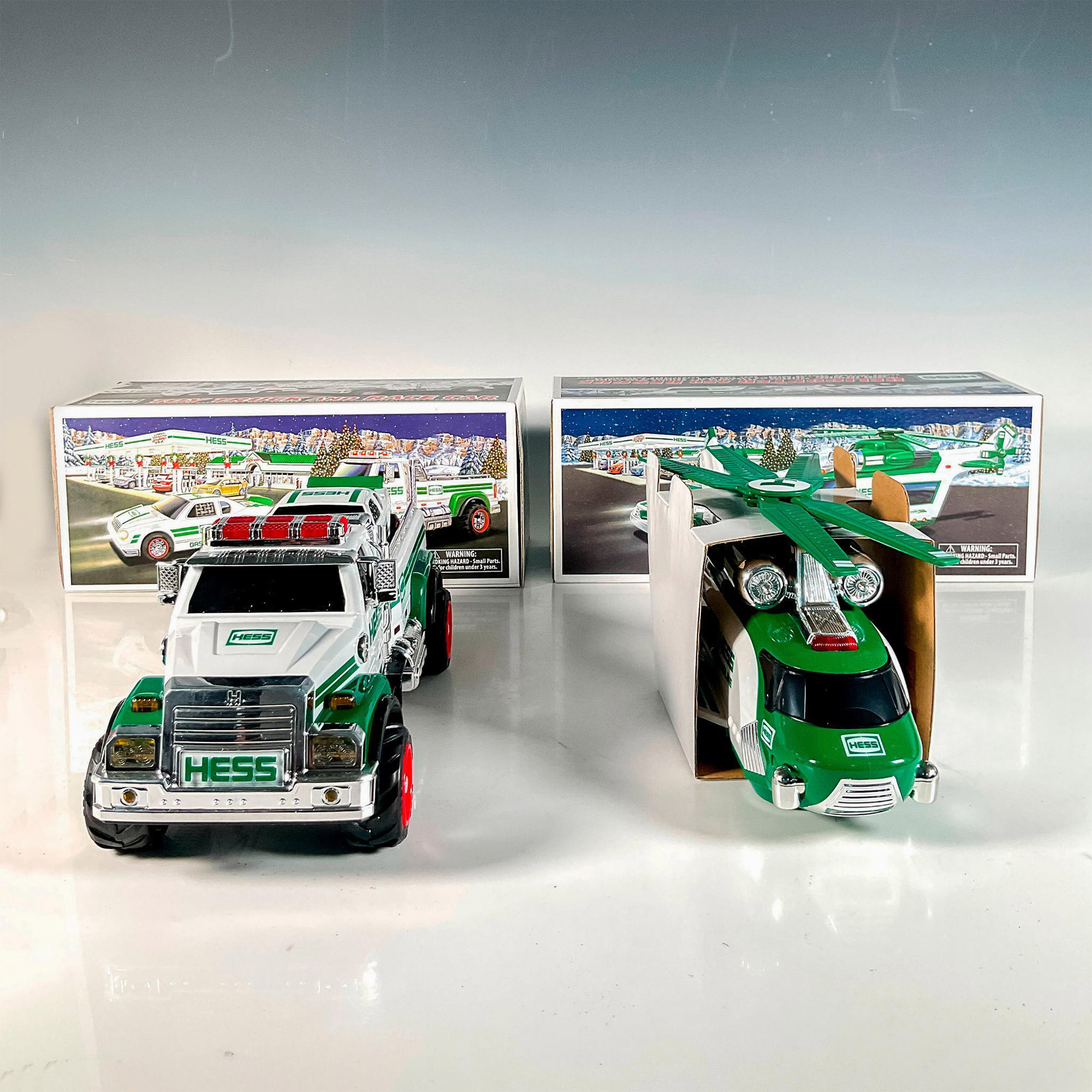 2pc Hess Toy Truck and Helicopter Collectible