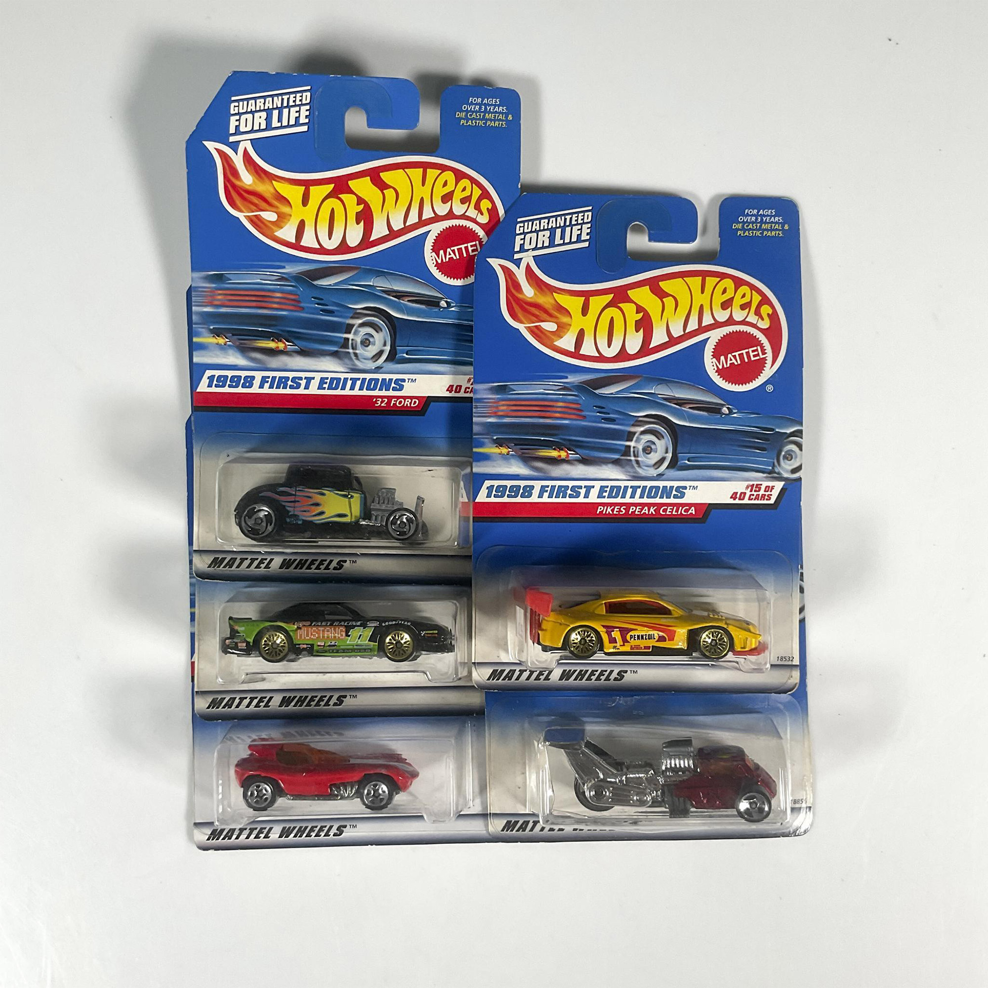 5pc 1998 First Ed. Hot Wheels Toy Cars