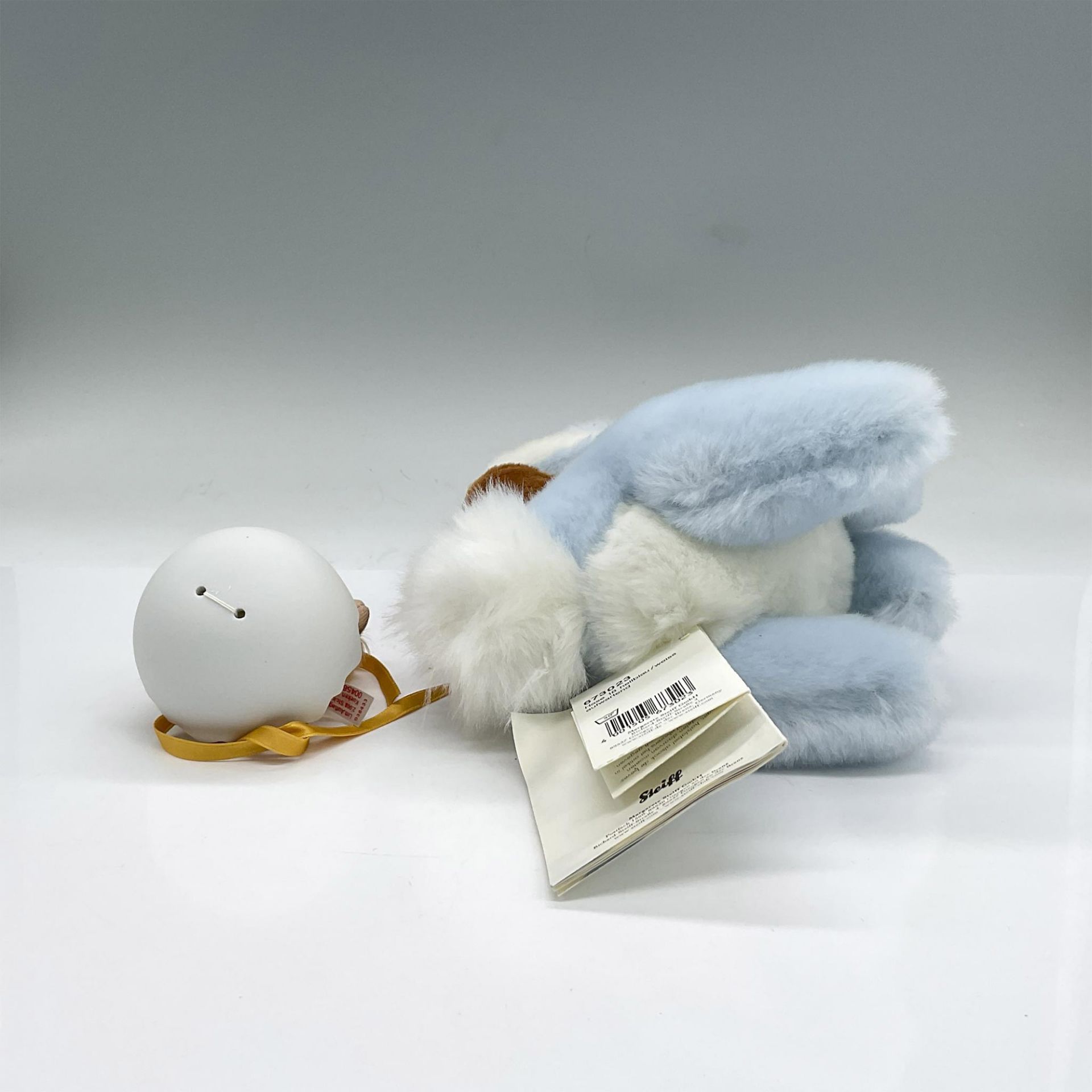 2pc Steiff Chick in Egg Ornament + Plush Blue Bunny - Image 4 of 5