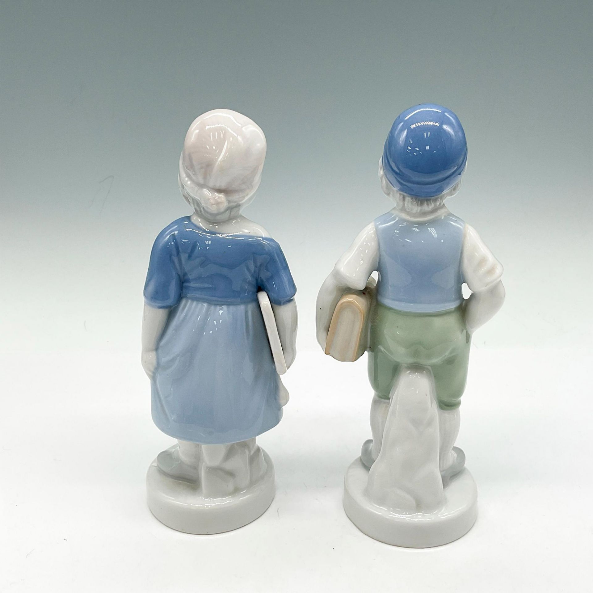 2pc Gerold Porzellan Figurines, School Boy and Girl - Image 2 of 3